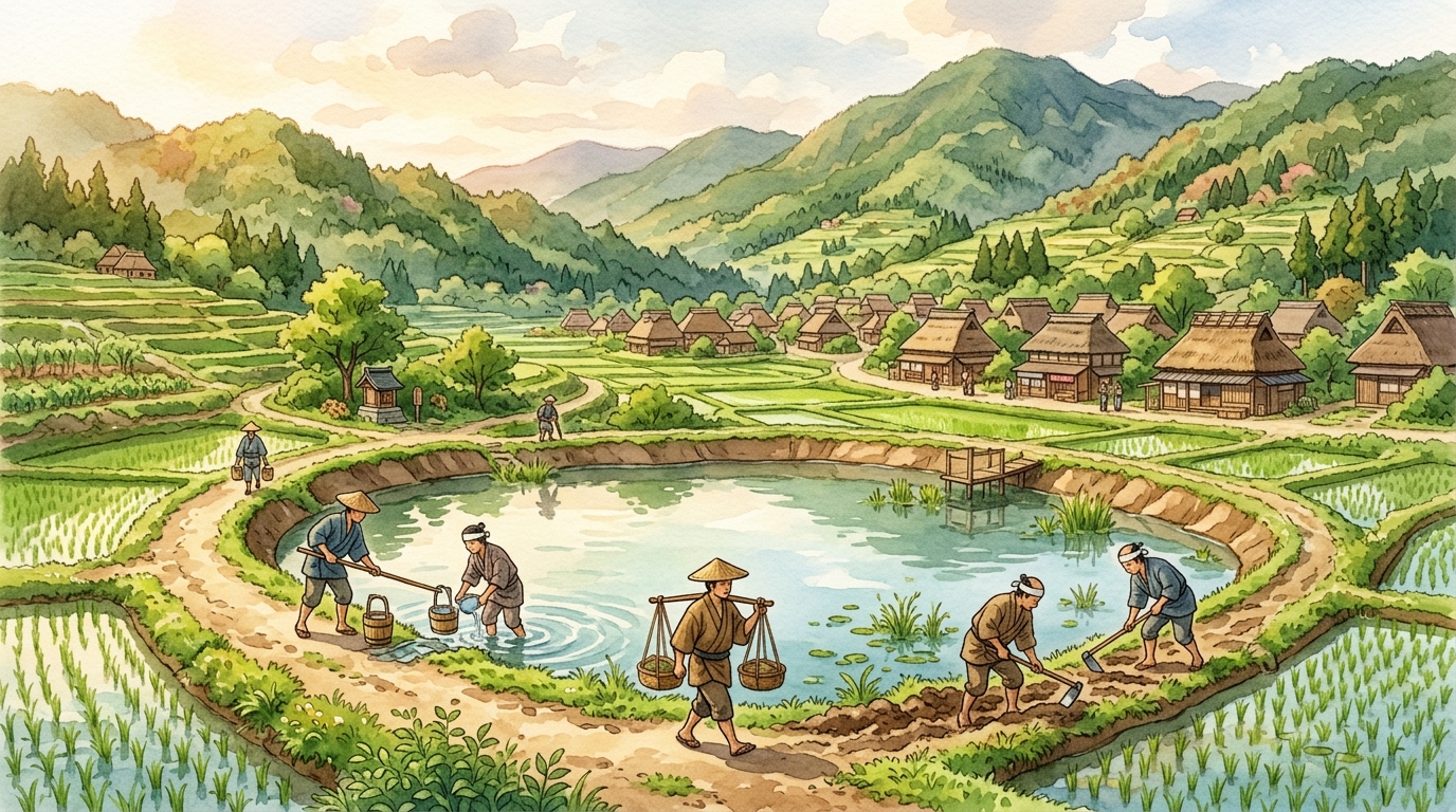 近世：ため池の普請と田畑の風景